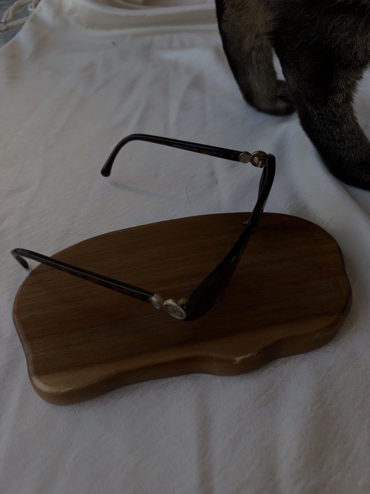 Tortoiseshell sunglasses with CC medallions