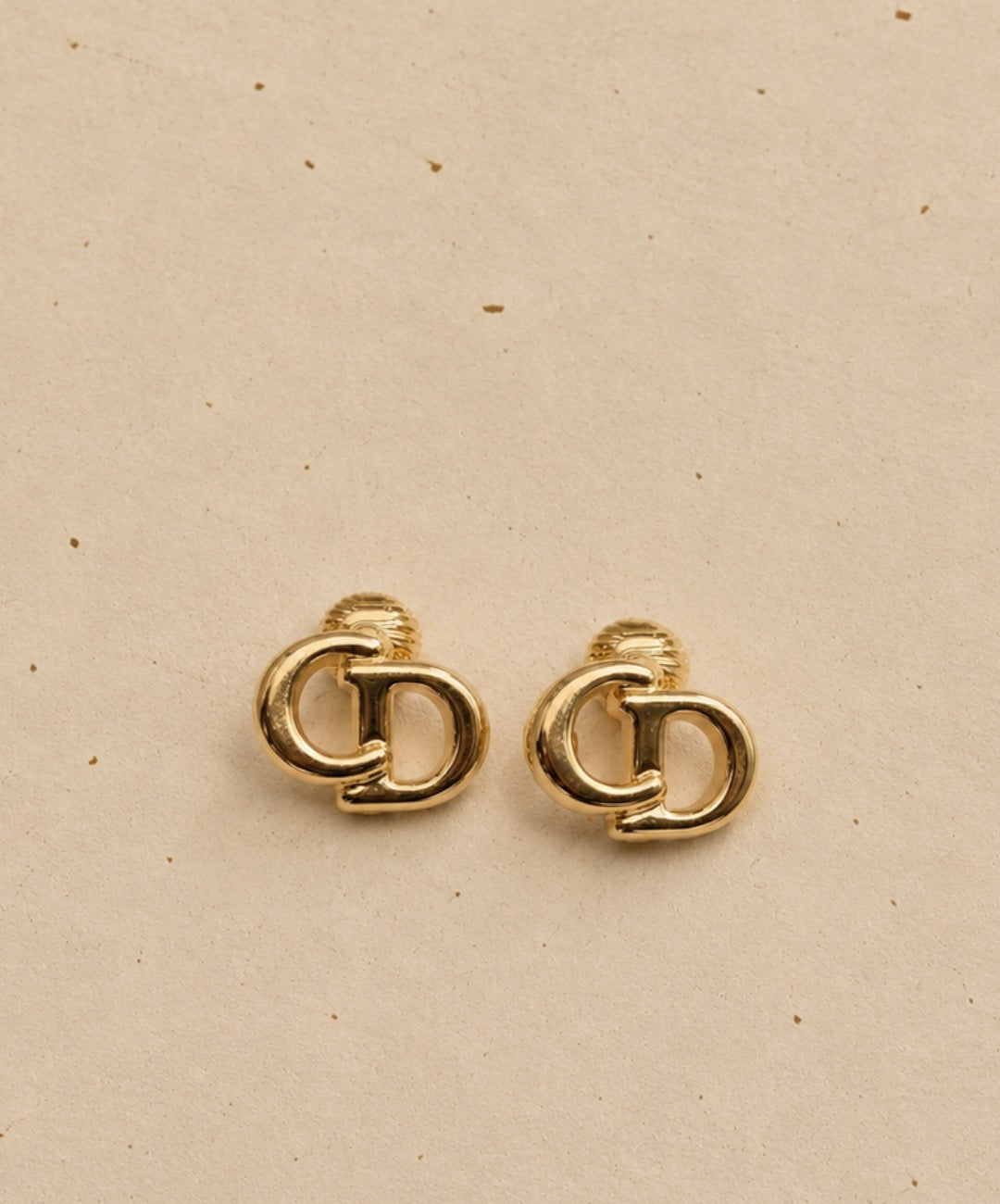 CD logo clip earrings