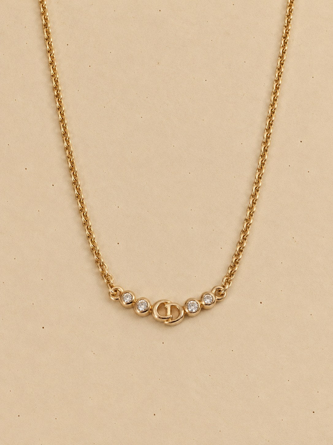 CD chain necklace with crystals